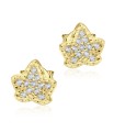 Leaf CZ Stone Silver Ear Stud STS-5106